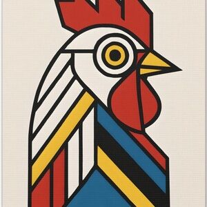 Colorful Geometric Bird Art Canvas 8x10